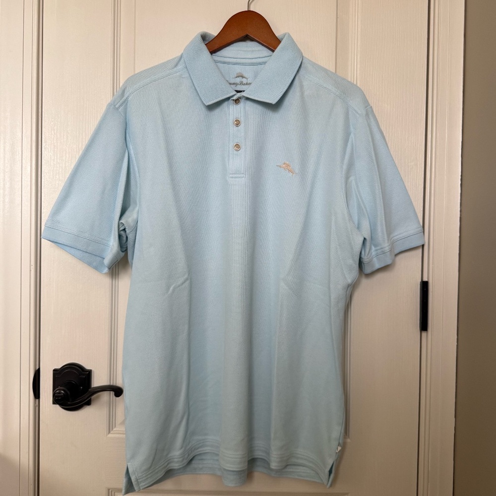 Tommy Bahama, Men's Emfielder Polo Shirt, Size Large, Light Blue